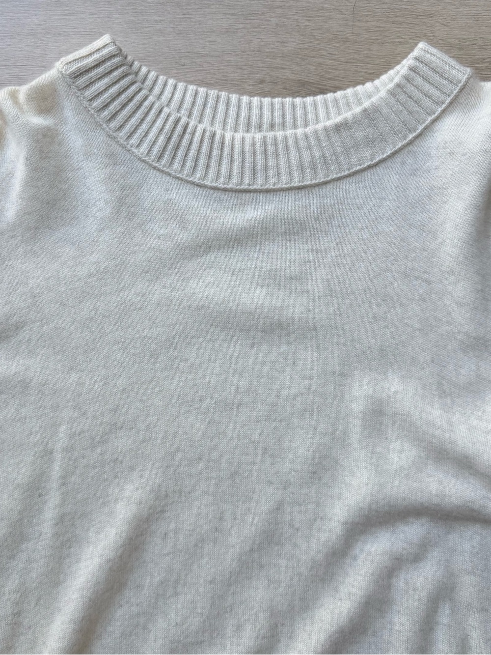 Abercrombie & Fitch 100% Cashmere Sweater Women’s XL Ivory relaxed boxy Hi Low - Picture 3 of 8